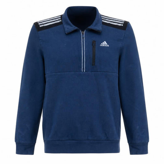 Adidas Men Blue Sports 1/2 Zip Sweatshirt Regular Fit M