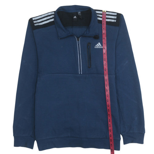 Adidas Men Blue Sports 1/2 Zip Sweatshirt Regular Fit M