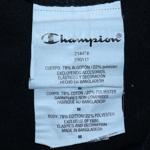 Champion Men's Black Pullover Hoodie Medium Logo Fleece