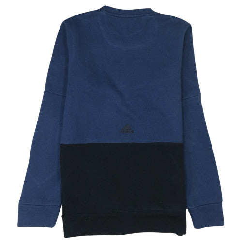 Adidas Mens Blue Pullover Sweatshirt Size M Logo Crew Neck Fleece
