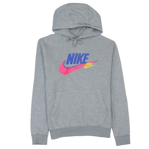 Nike Mens Grey Pullover Hoodie M Logo Fleece Sweatshirt