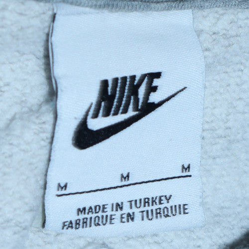 Nike Mens Grey Pullover Hoodie M Logo Fleece Sweatshirt