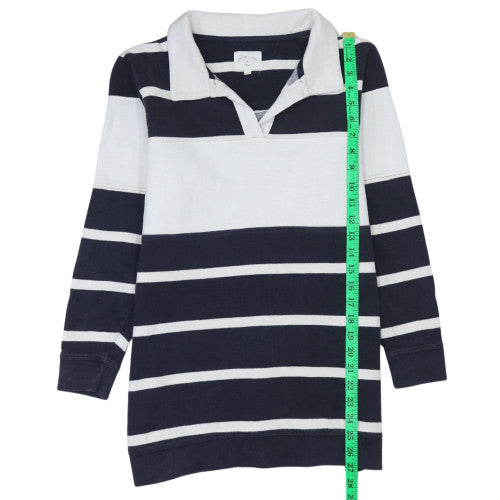 Next Womens Blue White Striped Cotton 3/4 Sleeve Nightshirt Size 10