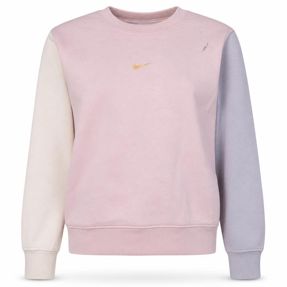 Nike Women’s Pink Colourblock Crew Neck Sweatshirt Size S Loose Fit