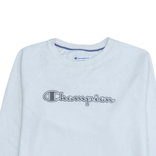 Champion Men's White Crew Neck Pullover Sweatshirt Size M