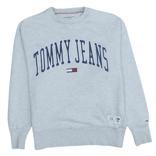 Tommy Jeans Men's Grey Logo Sweatshirt Size S Crew Neck Pullover