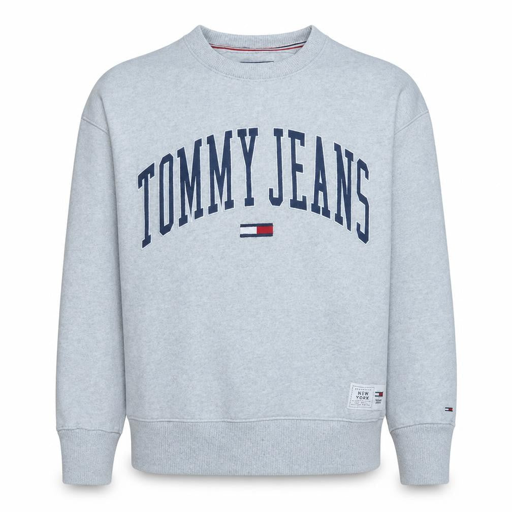 Tommy Jeans Men's Grey Logo Sweatshirt Size S Crew Neck Pullover