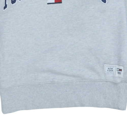 Tommy Jeans Men's Grey Logo Sweatshirt Size S Crew Neck Pullover