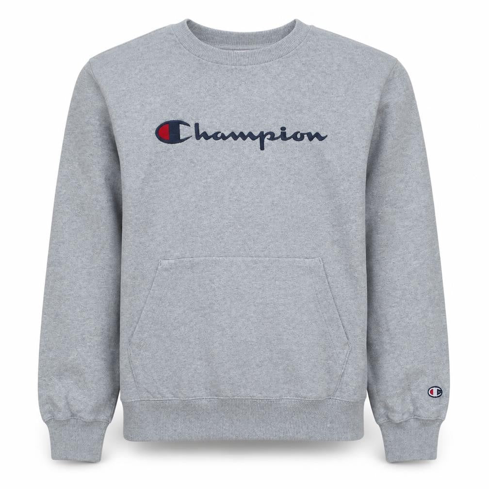 Champion Men's Grey Large Pullover Sweatshirt with Logo