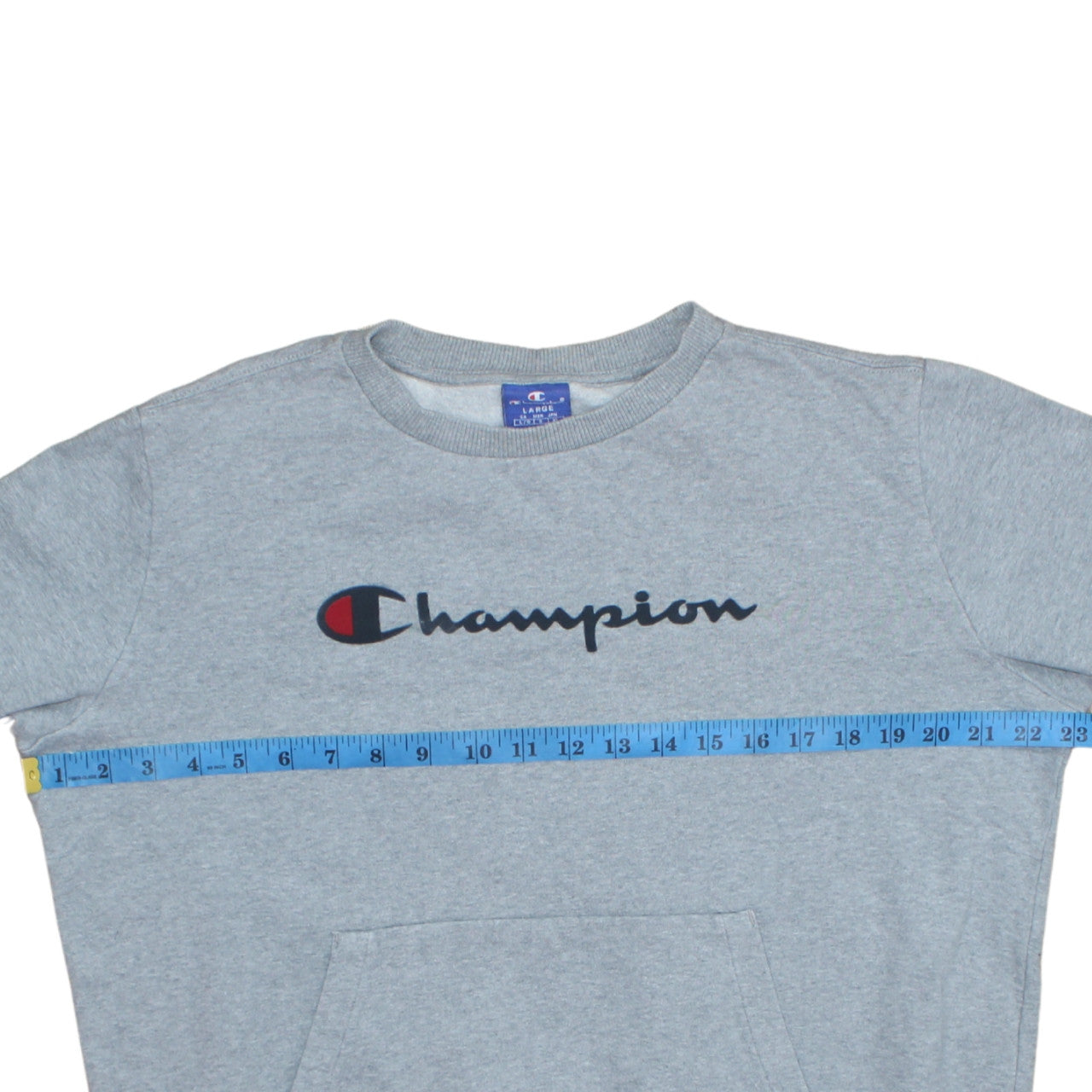 Champion Men's Grey Large Pullover Sweatshirt with Logo