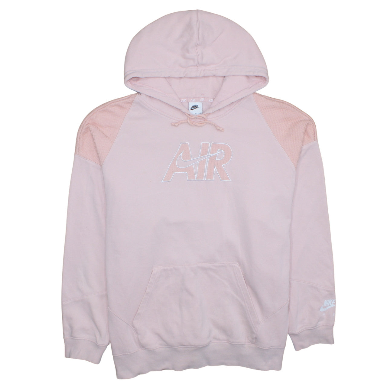 Nike Womens Pink Pullover Hoodie XL Cotton Blend Air Logo Sweatshirt