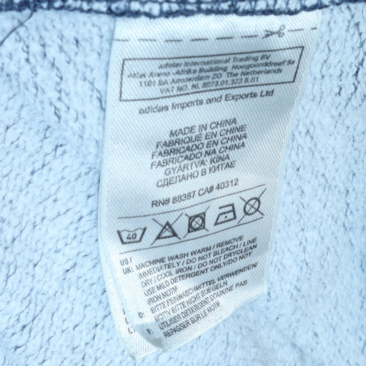 Adidas Men's Blue Crew Neck Fleece Pullover Sweatshirt Size M