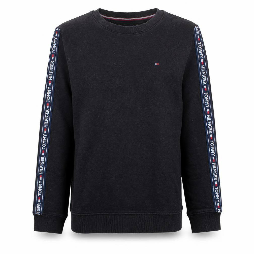 Tommy Hilfiger Men's Black Logo Sleeve Pullover Sweatshirt Medium