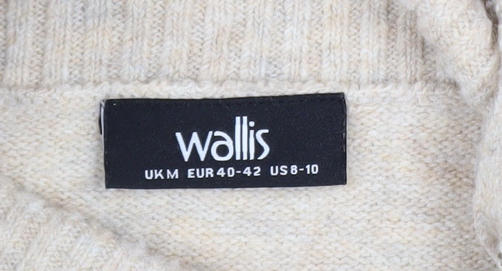 Wallis Women’s Beige Roll Neck Knit Pullover Jumper Size M