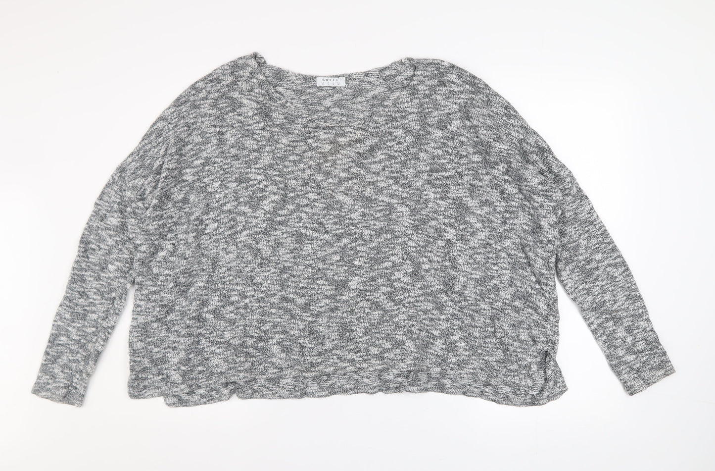 Swell Women Grey Cotton Relaxed Fit Knit Pullover Jumper Size 14