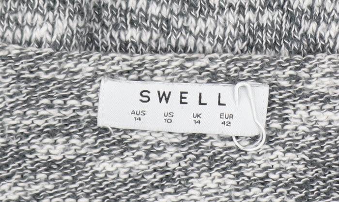 Swell Women Grey Cotton Relaxed Fit Knit Pullover Jumper Size 14