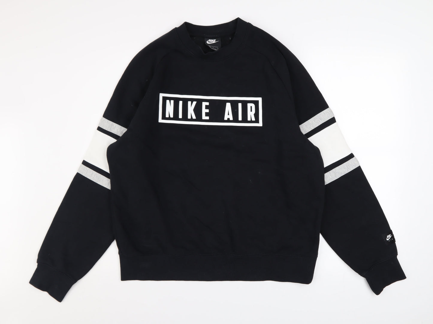 Nike Men’s Black Medium Pullover Sweatshirt Crew Neck Graphic Print