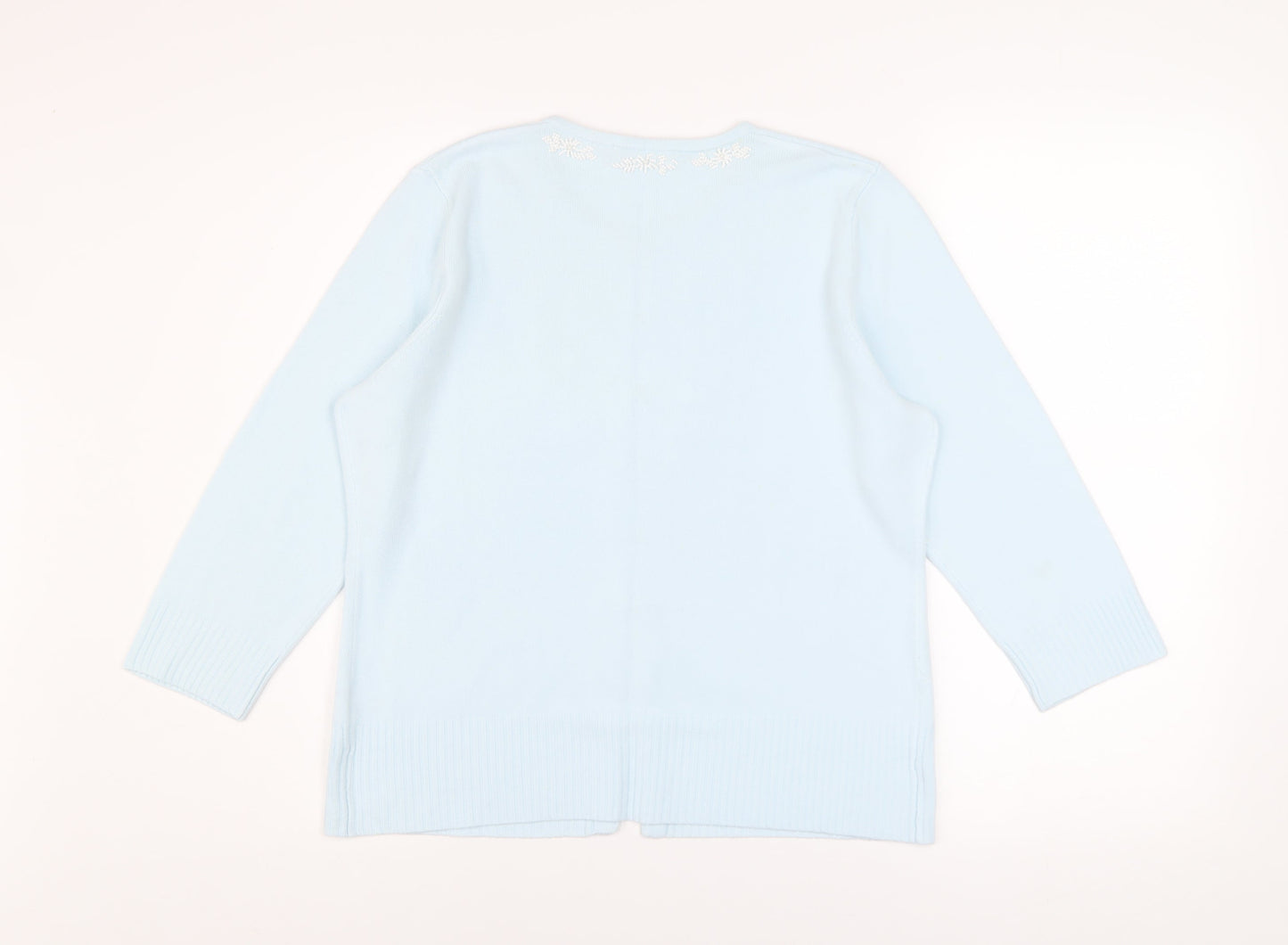 Berkertex Women's Blue Beaded Long Sleeve Cardigan Size 14