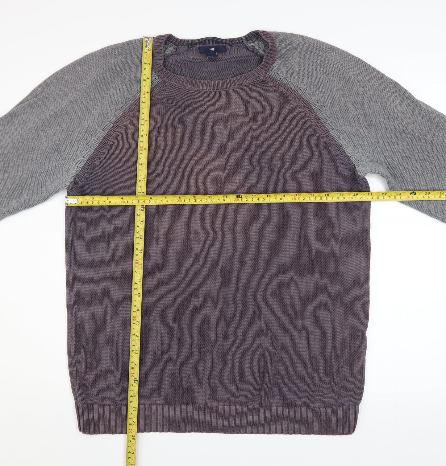 Gap Men’s Grey Cotton Crew Neck Pullover Jumper Size L