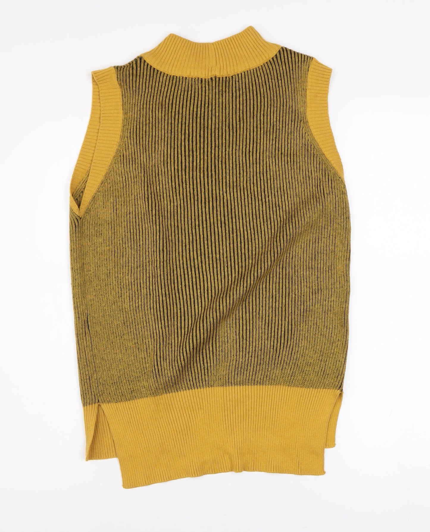 Tu Women's Yellow Mock Neck Sleeveless Knit Vest Size 10
