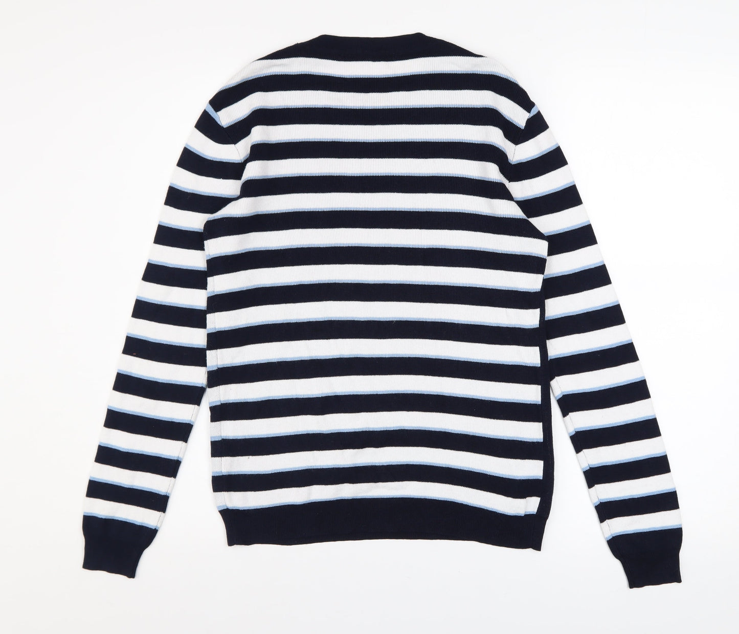 Dorothy Perkins Women’s Blue Striped Crew Neck Cotton Jumper Size 8