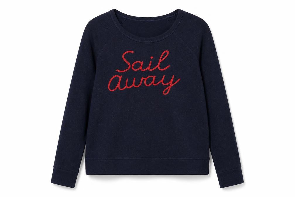 Sundry Women's Navy Sail Away Pullover Sweatshirt Size 10 Cotton Blend