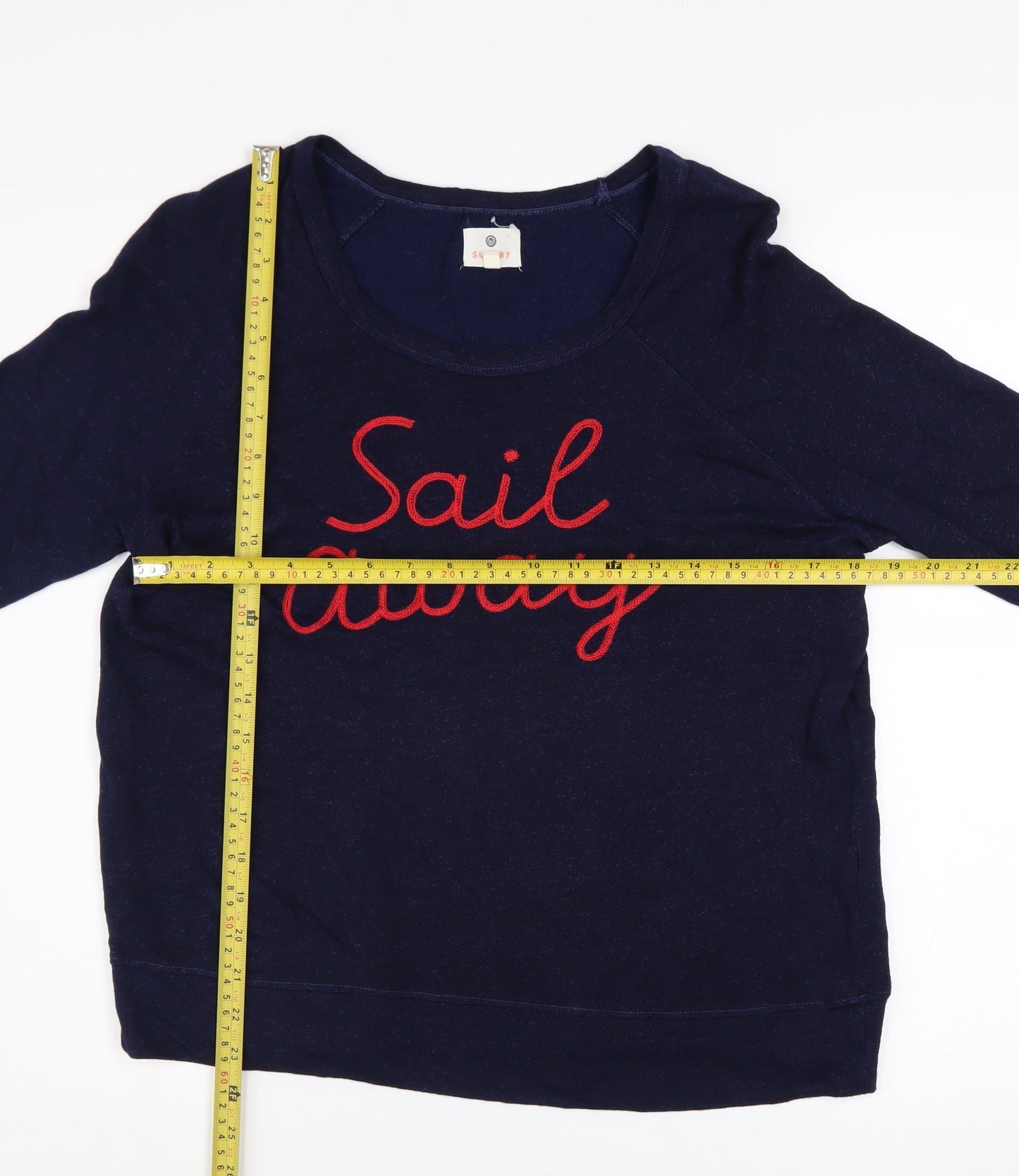 Sundry Women's Navy Sail Away Pullover Sweatshirt Size 10 Cotton Blend