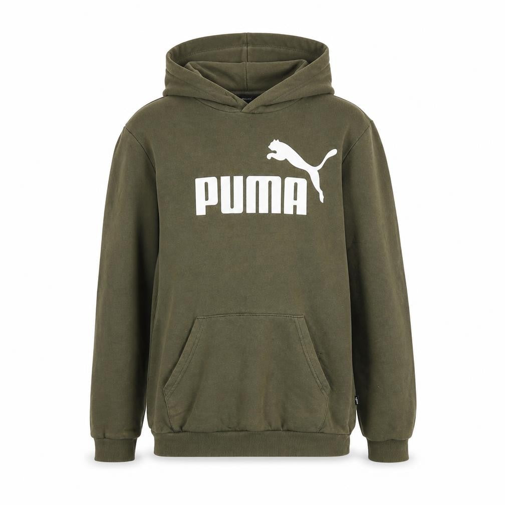 Puma Boys Green Pullover Hoodie 16 Years Regular Fit Logo Sweatshirt