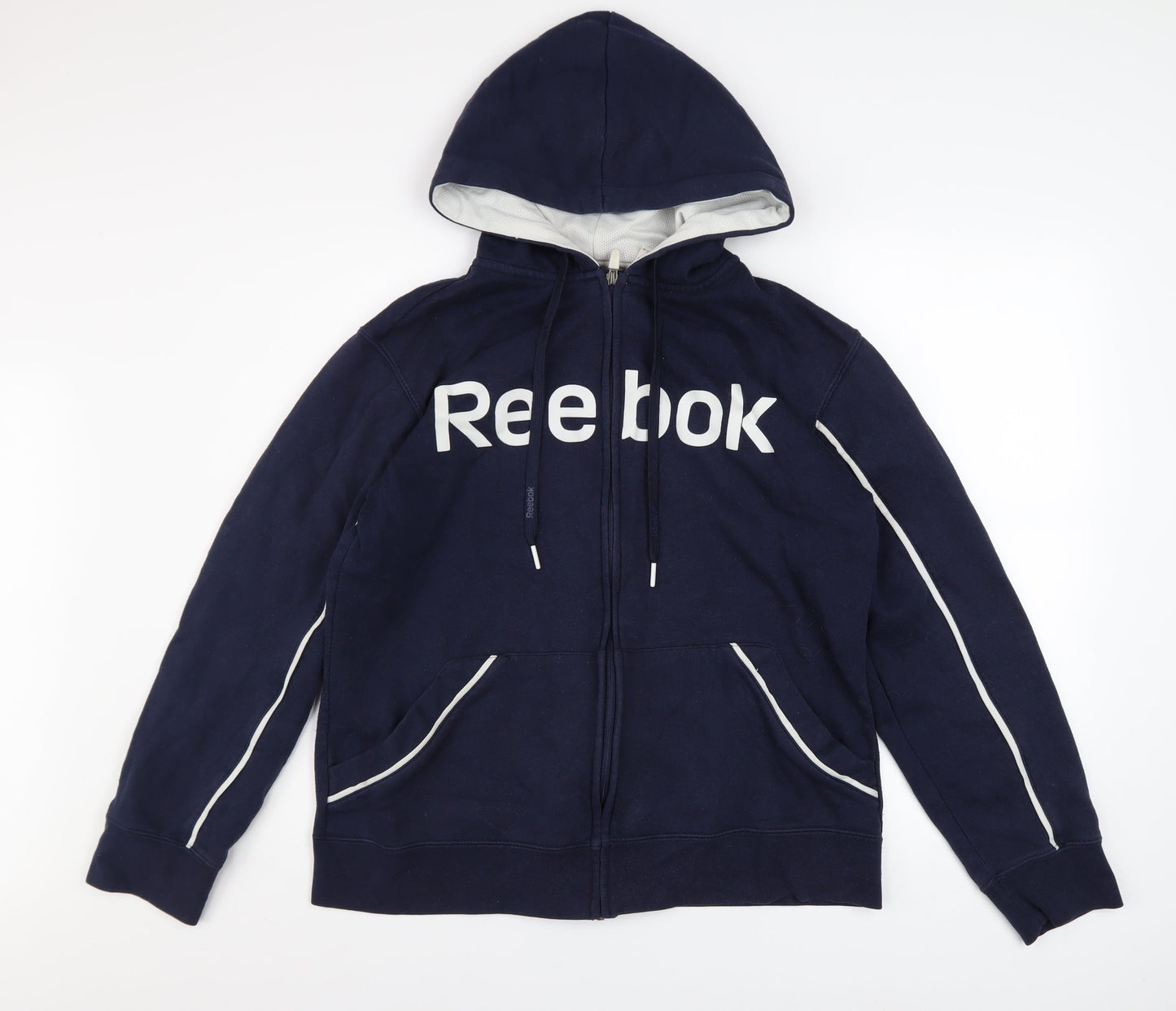 Reebok Men's Blue Full Zip Hoodie Size S Sports Fleece Sweatshirt