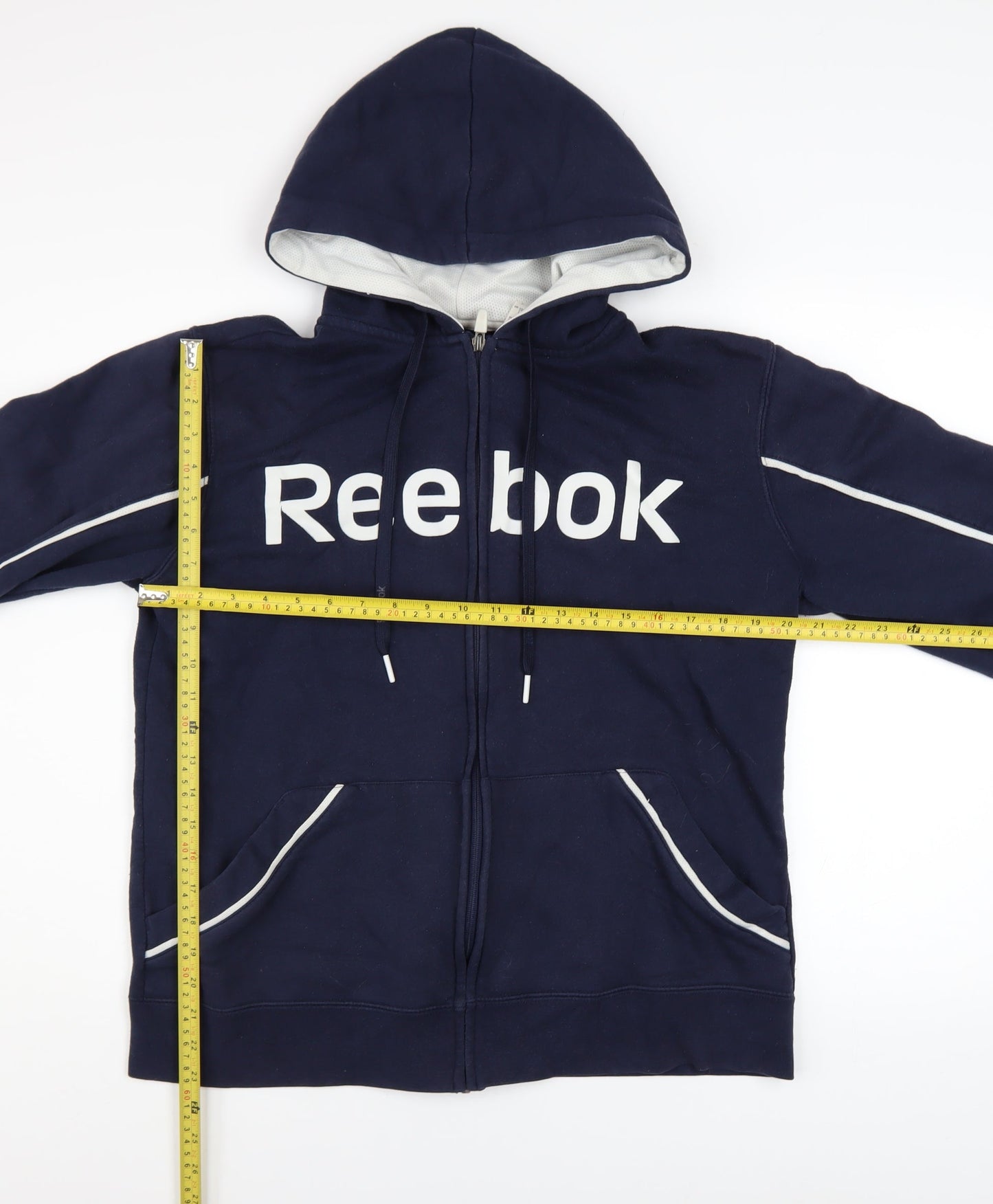 Reebok Men's Blue Full Zip Hoodie Size S Sports Fleece Sweatshirt