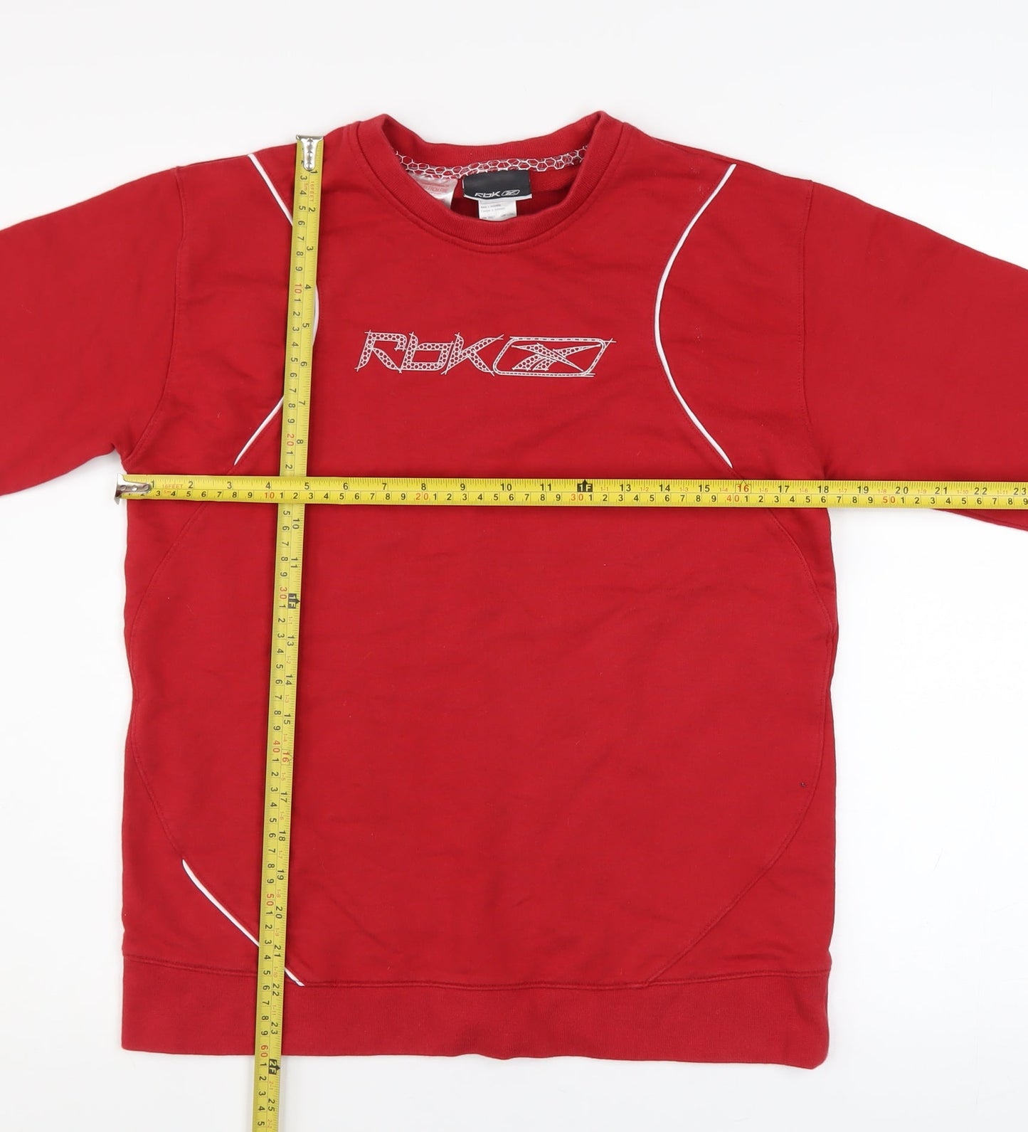 Reebok Boys Red Pullover Sweatshirt 14 Years Crew Neck Logo Sports Top