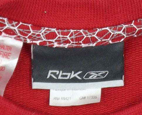 Reebok Boys Red Pullover Sweatshirt 14 Years Crew Neck Logo Sports Top