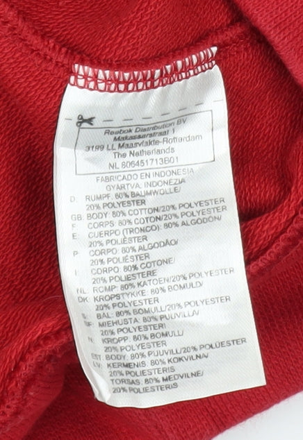 Reebok Boys Red Pullover Sweatshirt 14 Years Crew Neck Logo Sports Top