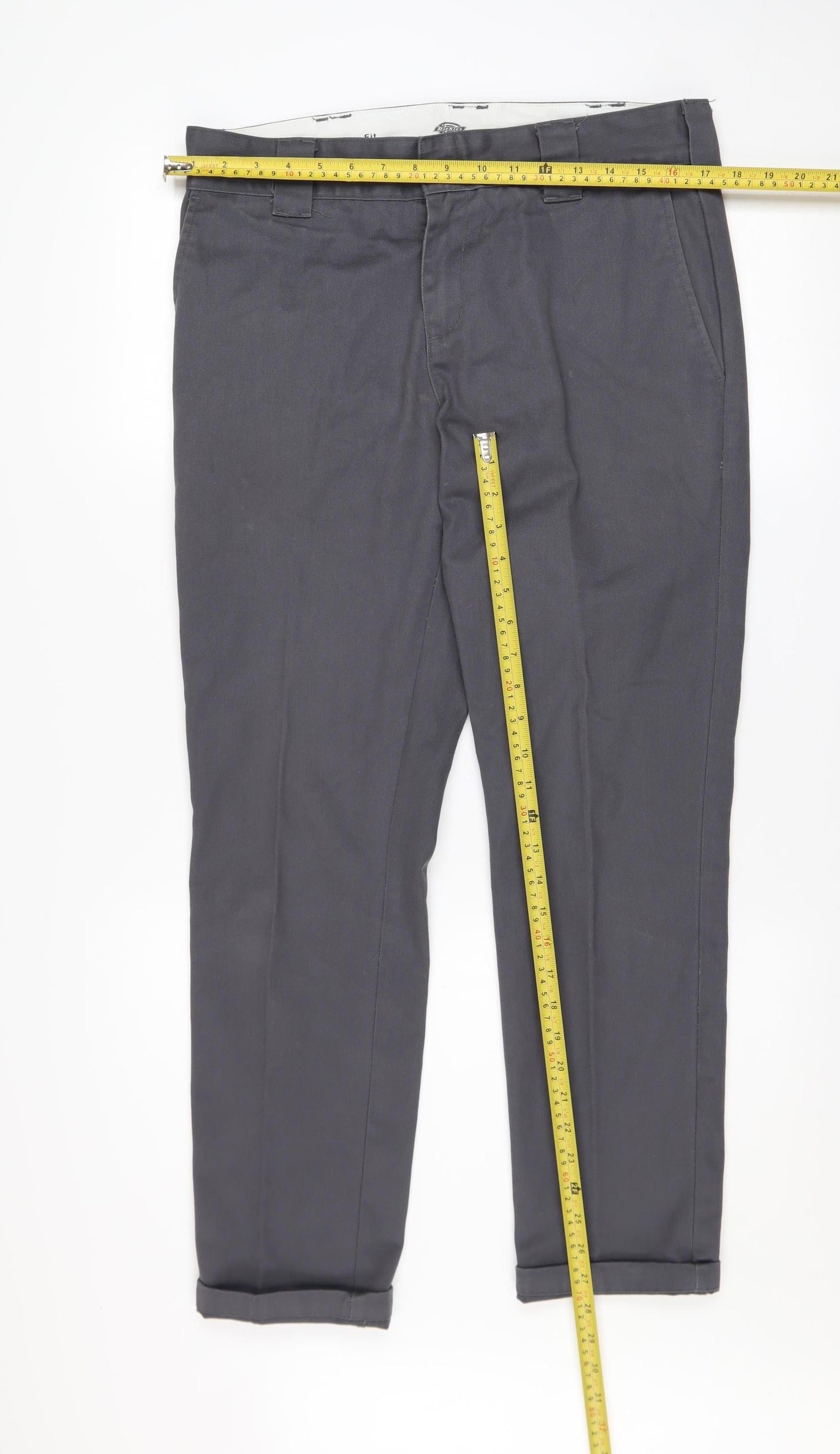 Dickies Men's Grey Slim Fit Work Chino Trousers W30 L30