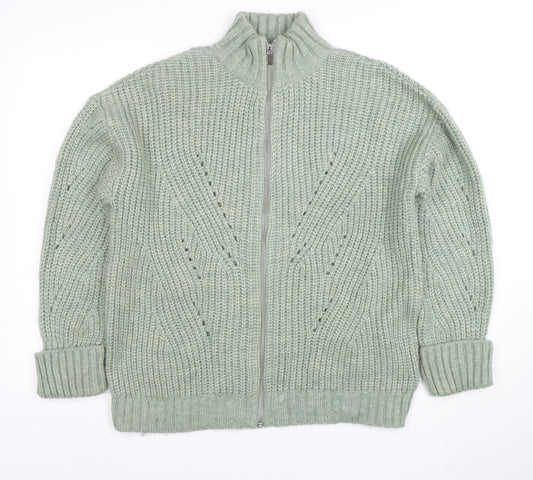 Damart Women’s Green Chunky Knit Full Zip Jumper Size 14