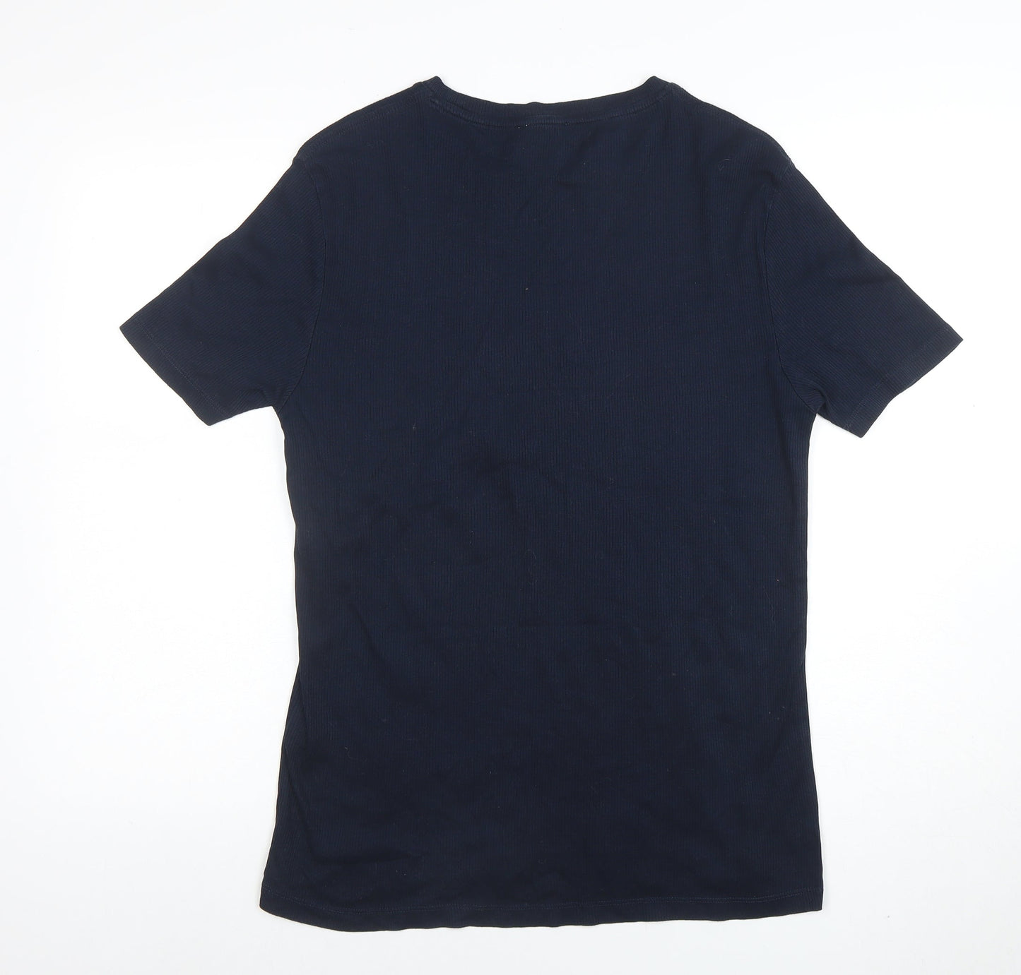 Reiss Men’s Blue Egyptian Cotton Crew Neck Short Sleeve T-Shirt S