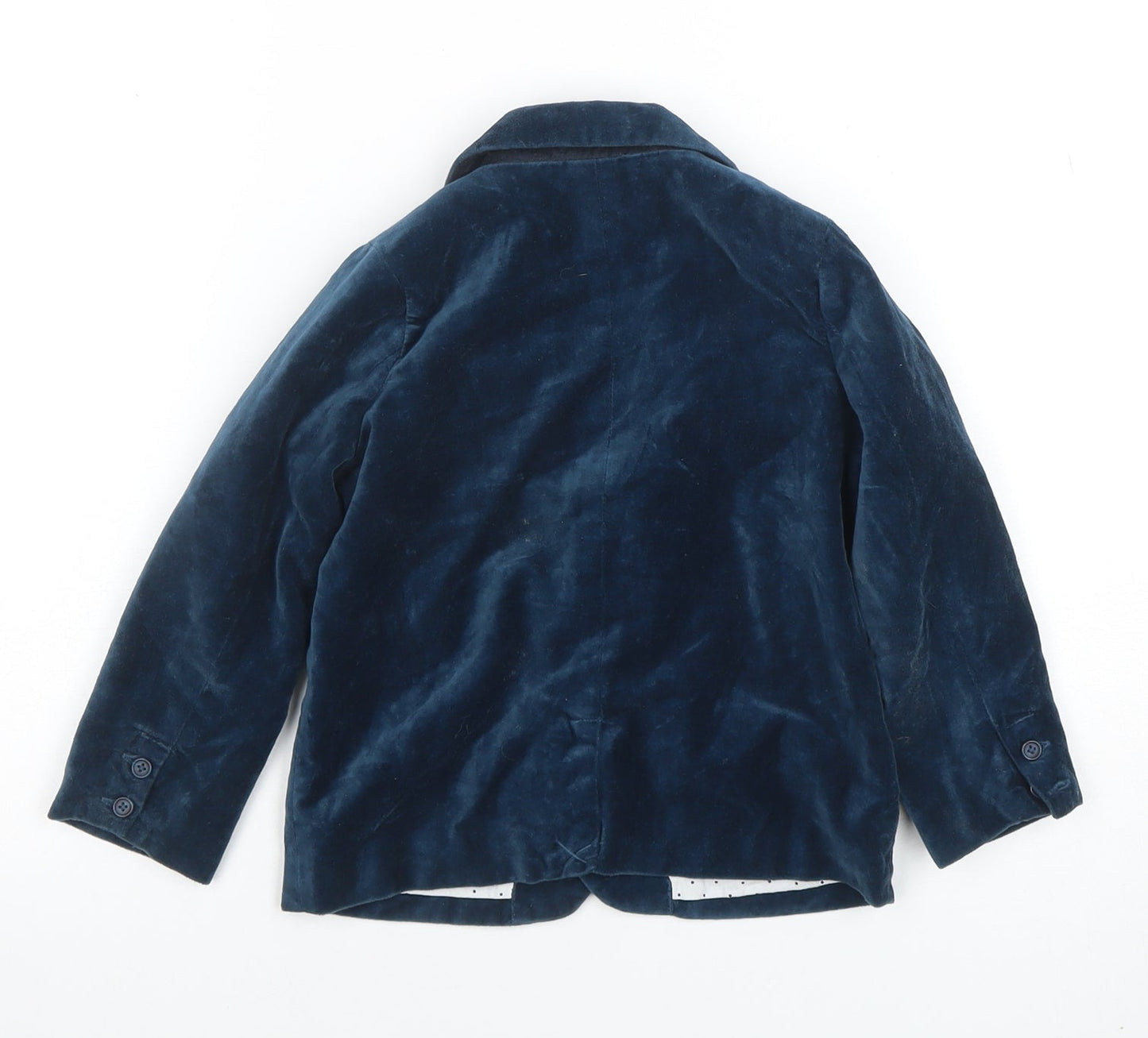 Marks and Spencer Boys Blue Velvet Blazer 3-4 Years Formal Jacket