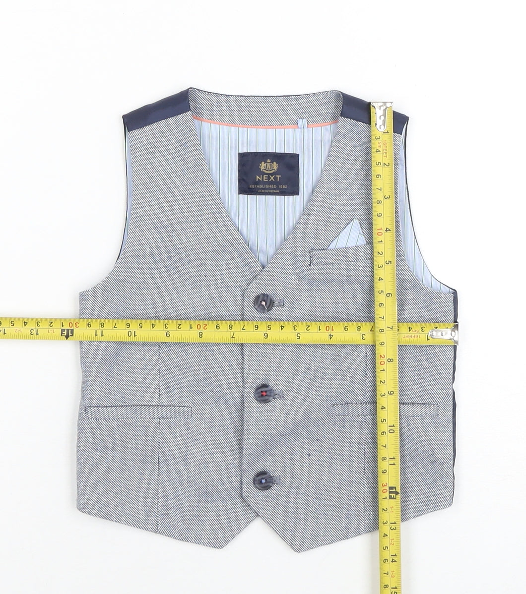 Next Boys Blue Waistcoat Suit Top 1½-2 Years Formal Wedding Lined