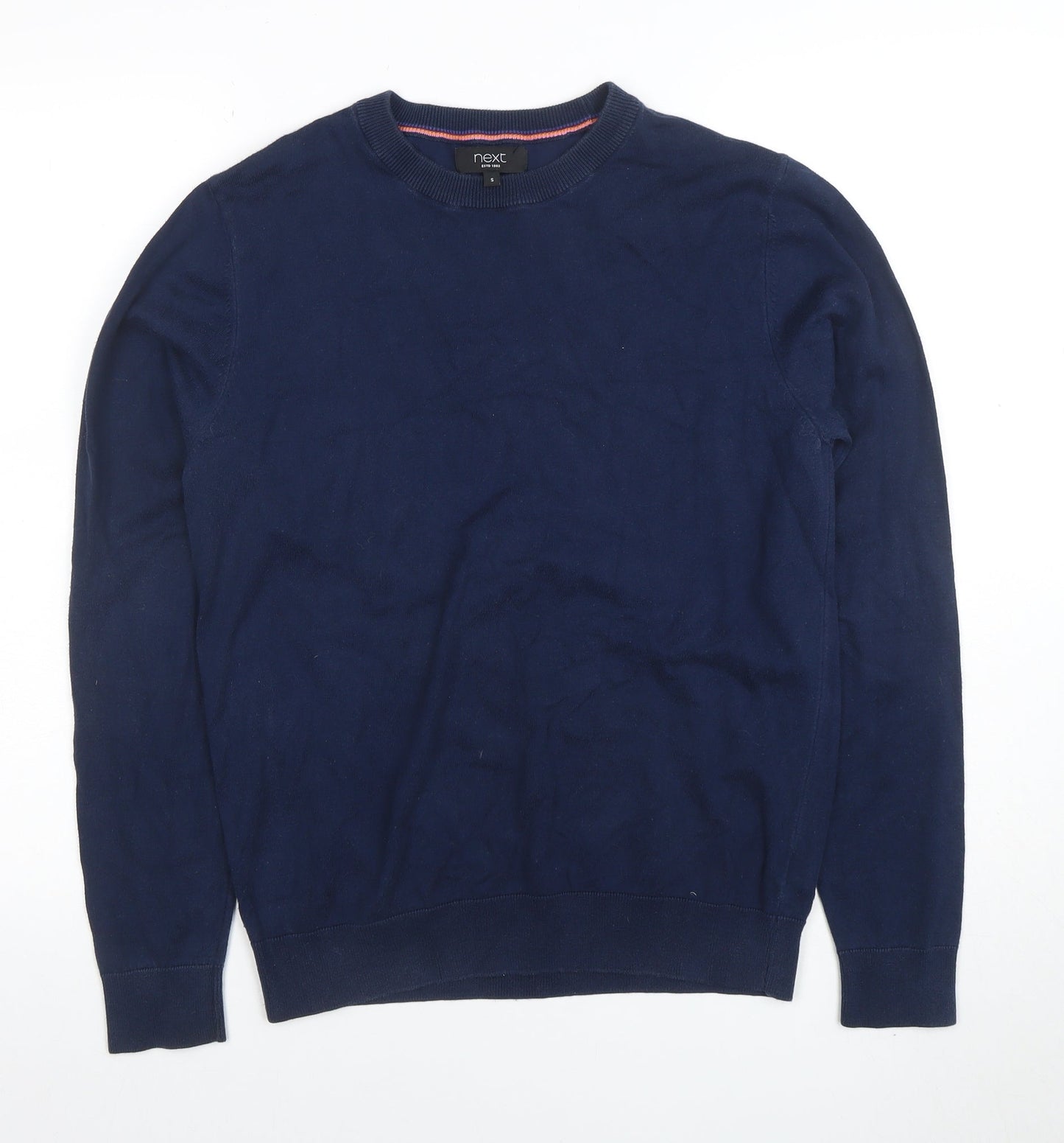 Next Men's Blue Cotton Crew Neck Jumper Size S