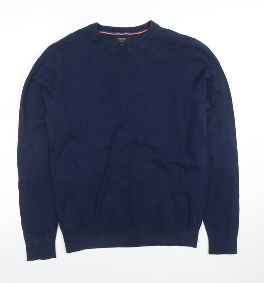 Next Men's Blue Cotton Crew Neck Jumper Size S