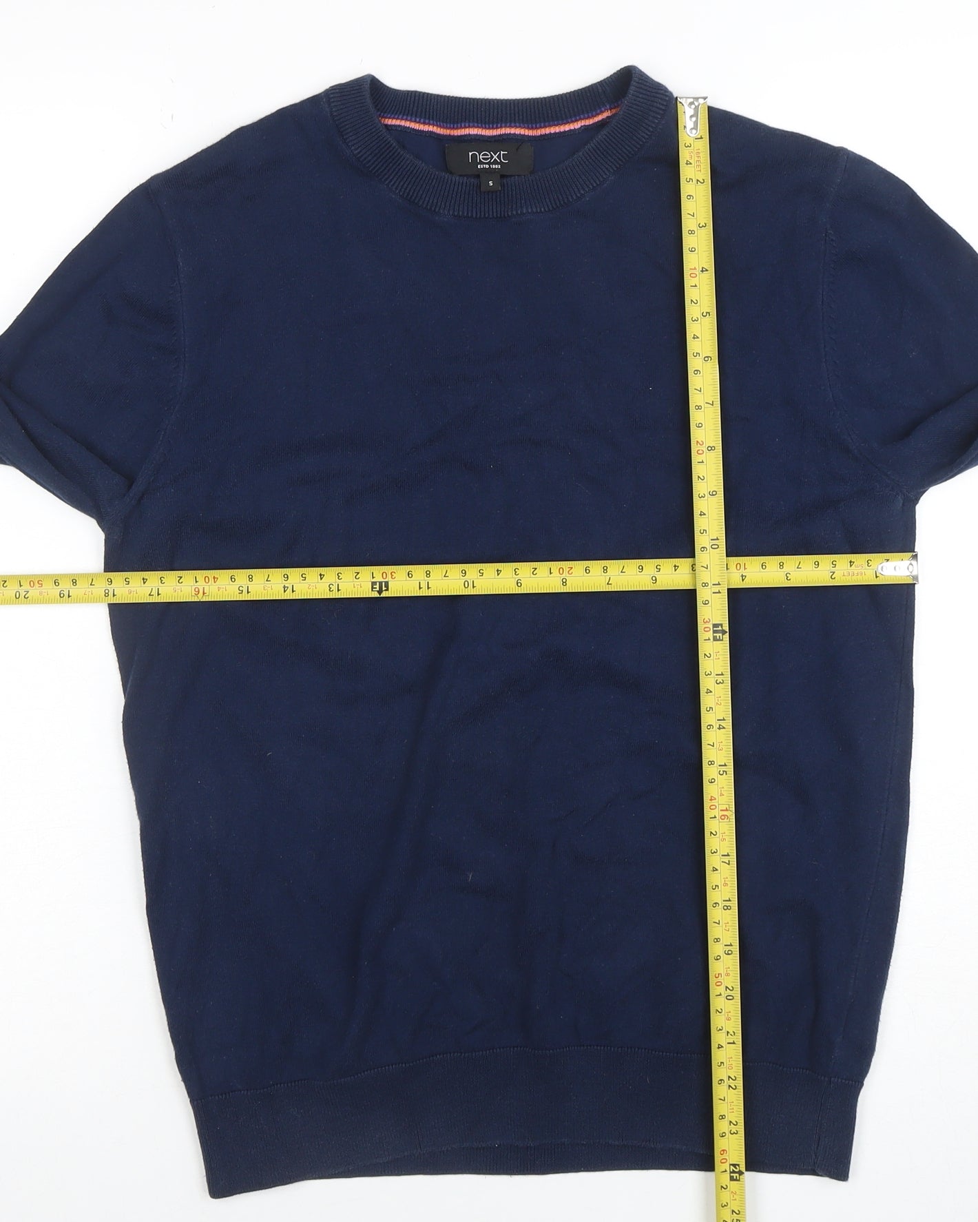 Next Men's Blue Cotton Crew Neck Jumper Size S