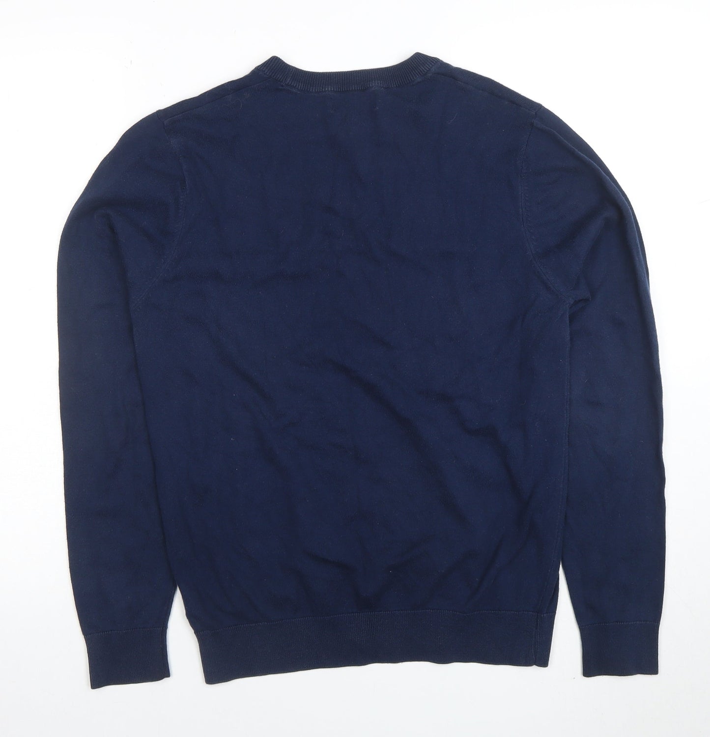 Next Men's Blue Cotton Crew Neck Jumper Size S