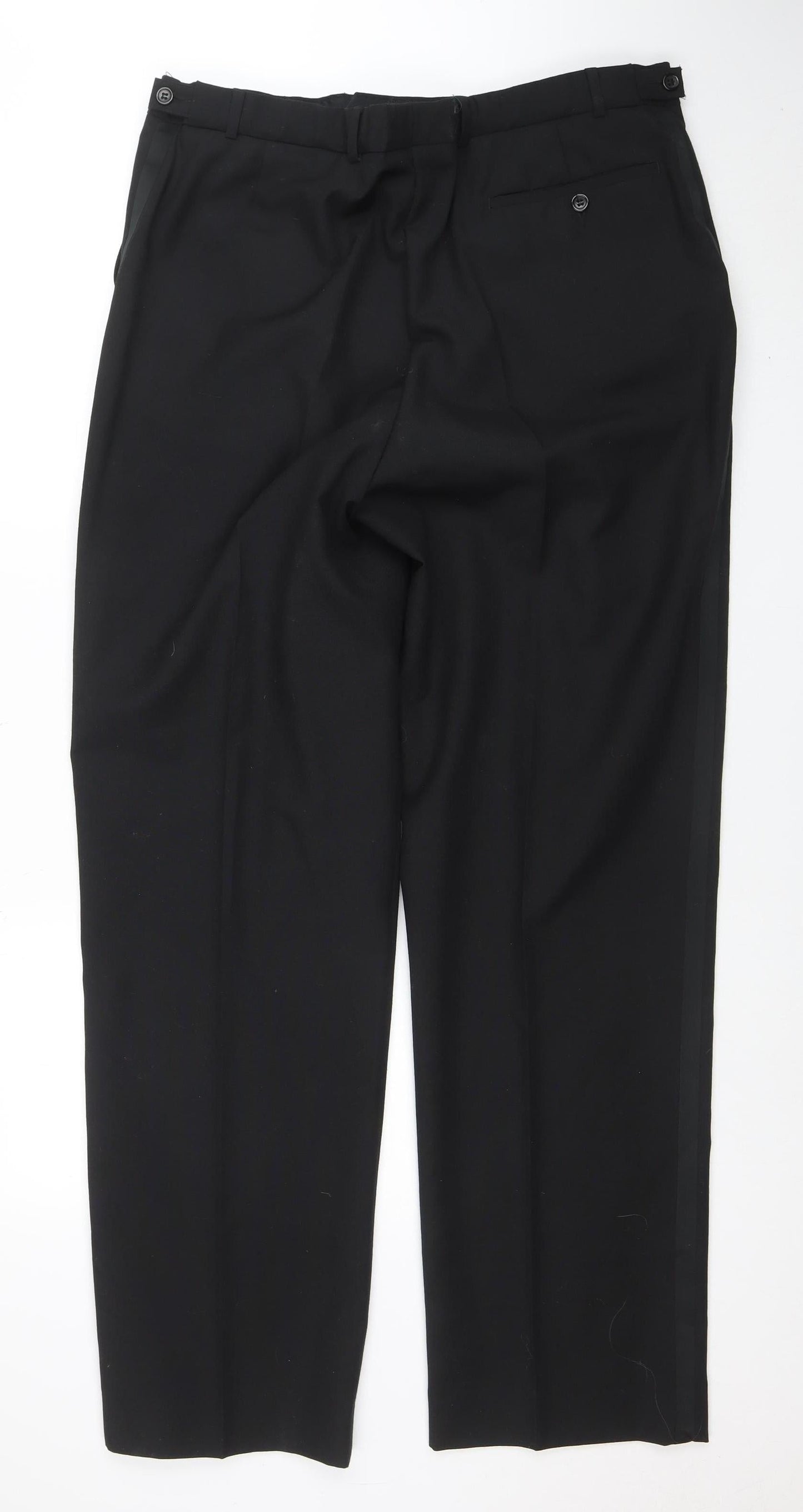 Armando Men's Black 38in Regular Fit Wool Blend Dress Pants