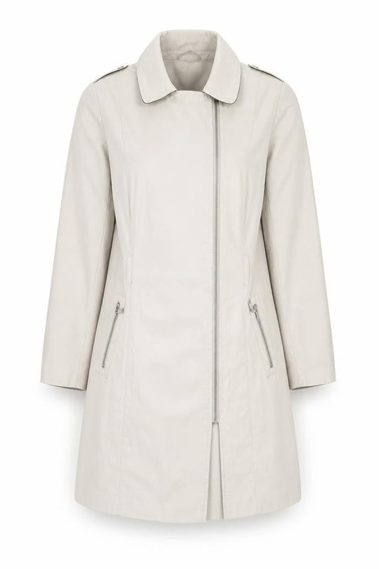 Debenhams Women Beige Mid-Length Zip Coat Size 16 Collection Line