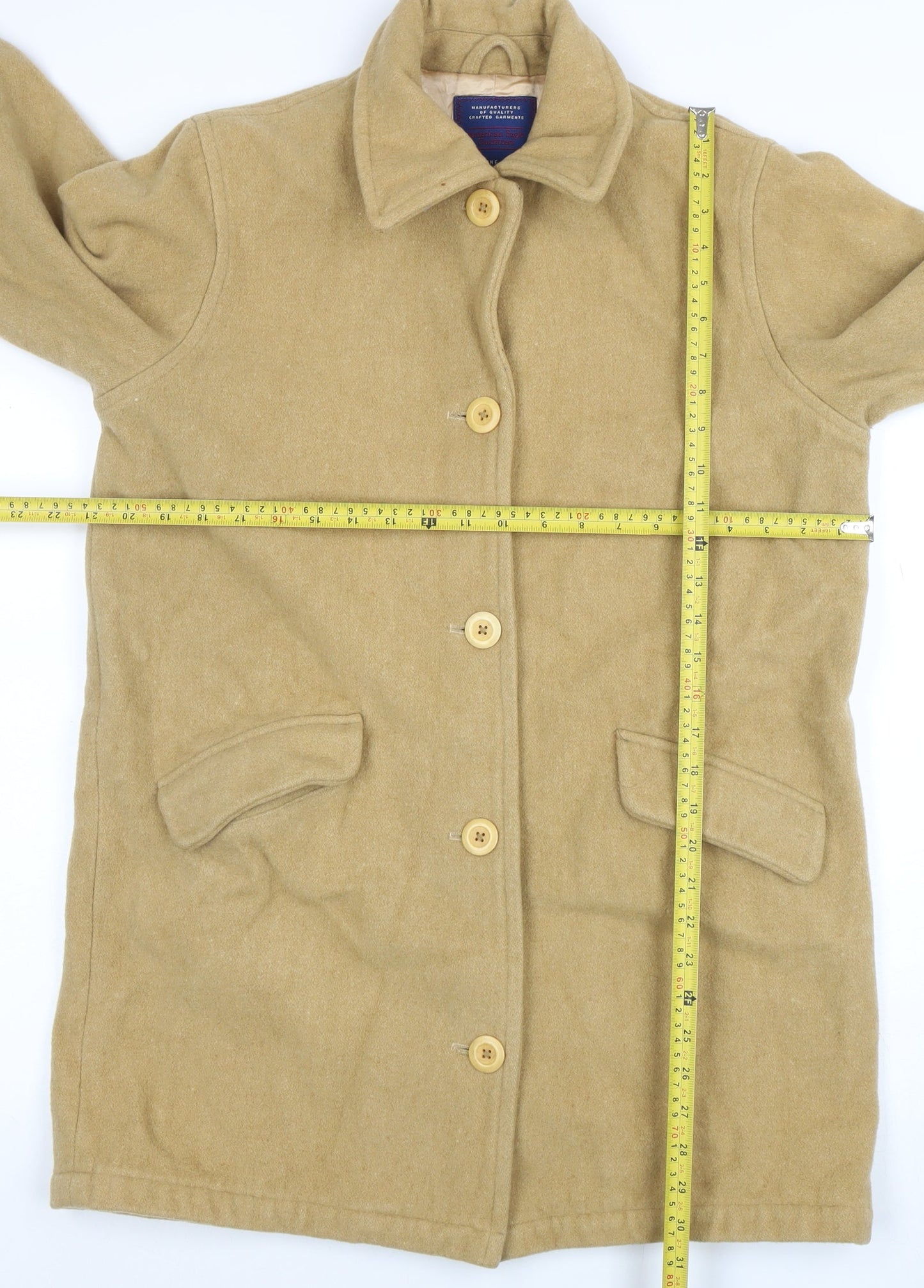 American Eagle Outfitters Women's Beige Wool Mid-Length Coat Size M