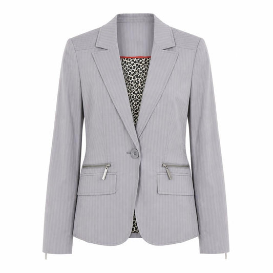 Jasper Conran Women Grey Pinstripe Tailored Blazer Size 10