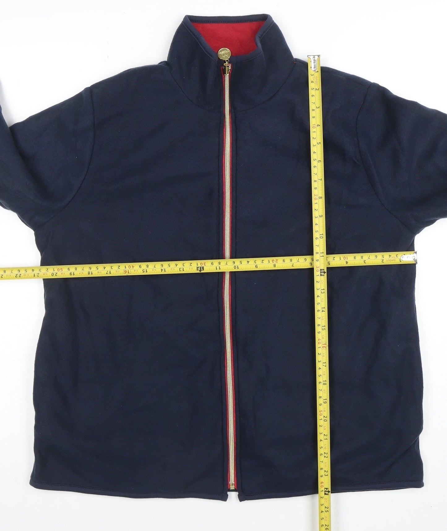 Danar Womens Navy Blue Reversible Fleece Jacket M Full Zip Casual
