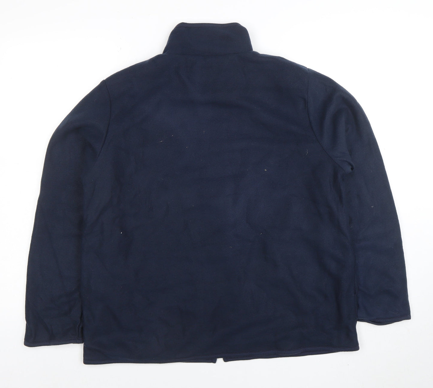 Danar Womens Navy Blue Reversible Fleece Jacket M Full Zip Casual