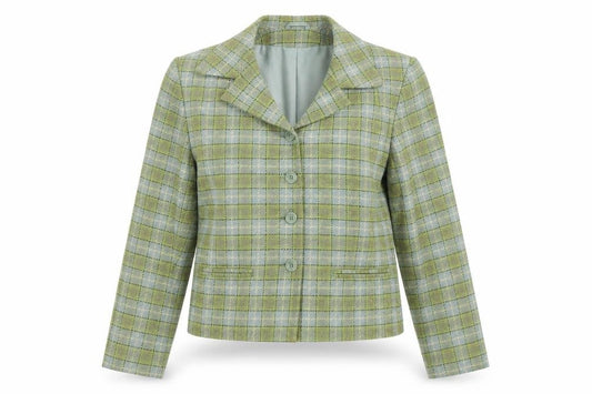 Dorothy Perkins Women's Green Check Wool Blend Blazer Size 10