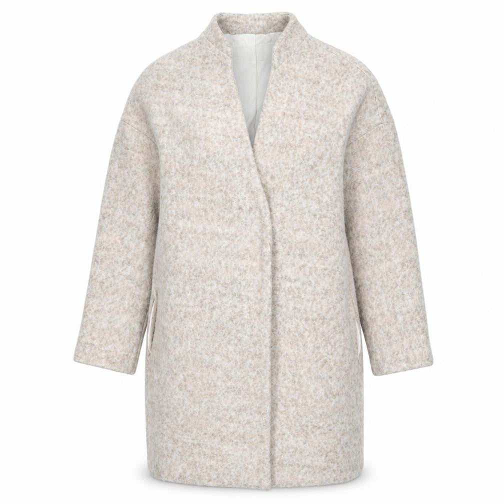 Zara Basic Women’s Beige Wool Blend Long Overcoat Size L